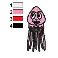 Pink Octopus Embroidery Design